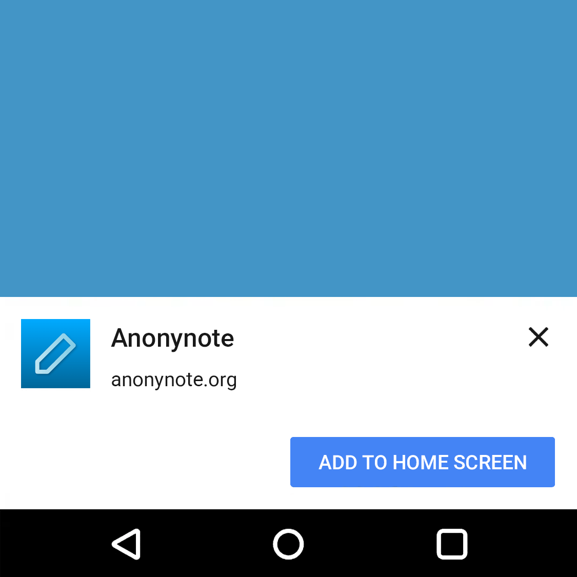 Add to Home Screen on Android